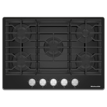 KitchenAid 30 Inch Wide 5 Burner Gas Cooktop with Dishwasher-Safe Cast-Iron Grates Black