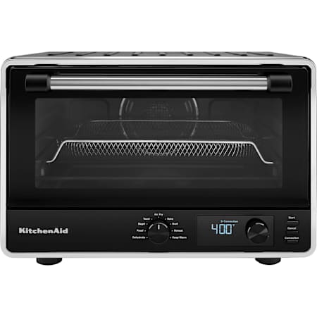 KitchenAid 17" Inch Wide 1800 Watt Convection Countertop Toaster Oven with Air Fry and Even Heat Convection Technology Matte Black