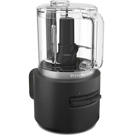KitchenAid 8 Inch 2 Speed Cordless Food Chopper with Battery and BPA Free Bowl Matte Black