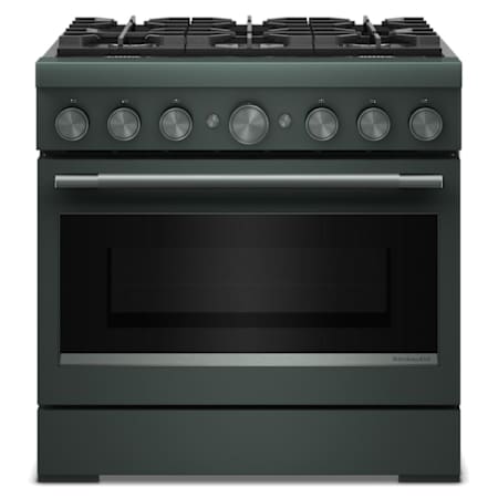 KitchenAid 36 Inch Wide Free Standing, Slide In Dual Fuel Range with Ultra Power Dual-Flame Burners and Even-Heat True Convection Juniper