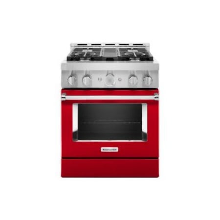 KitchenAid 30 Inch Wide 4.1 Cu. Ft. Free Standing Gas Range with Three-Level Convertible Grates Passion Red