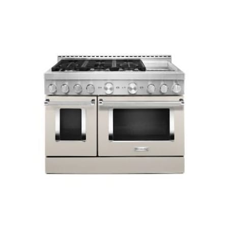 KitchenAid 48 Inch Wide 6.3 Cu. Ft. Free Standing Gas Range with Three-Level Convertible Grates Milkshake