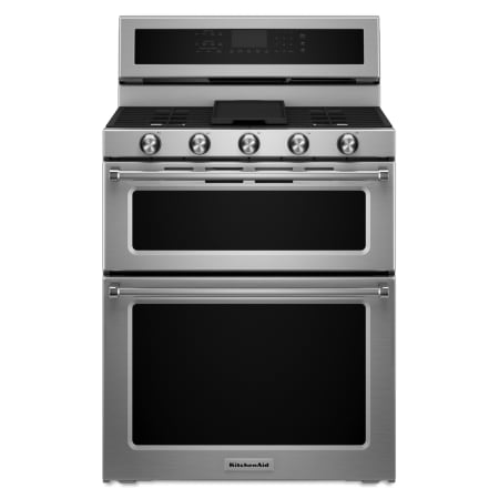 KitchenAid 30 Inch Wide 6.0 Cu. Ft. Gas Freestanding Range with Double Ovens and Even-Heat Convection Stainless Steel