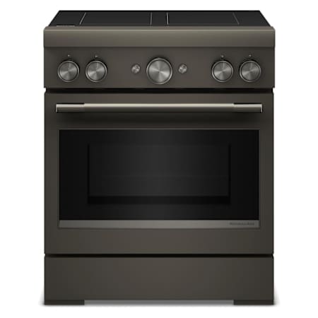 KitchenAid 30 Inch Wide Free Standing, Slide In Induction Range with Air Fry and Even-Heat True Convection Black Ore