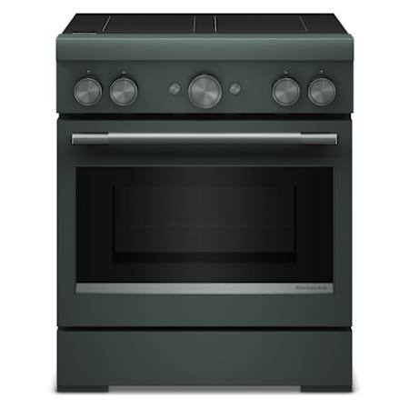 KitchenAid 30 Inch Wide Free Standing, Slide In Induction Range with Air Fry and Even-Heat True Convection Juniper