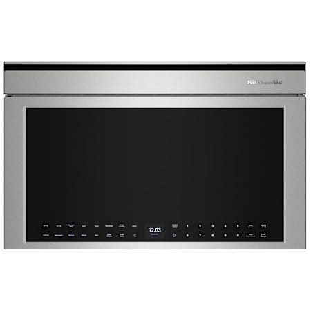 KitchenAid 30 Inch Wide 950 Watt Fingerprint Resistant Built In Microwave with Air Fry and Bake Mode PrintShield Stainless