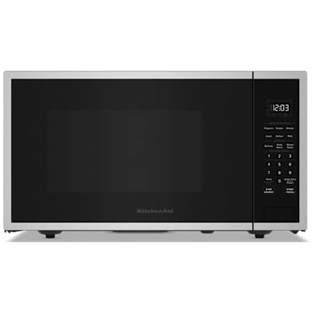 KitchenAid 22 Inch Wide 1.6 Cu. Ft. 1200 Watt Fingerprint Resistant Countertop Microwave with Sensor Functions and Steam-Clean PrintShield Stainless