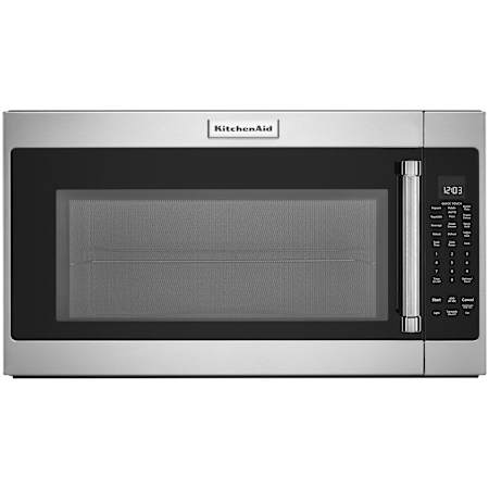 KitchenAid 30 Inch Wide 2 Cu. Ft. 1000 Watt Fingerprint Resistant Over the Range Microwave PrintShield Stainless