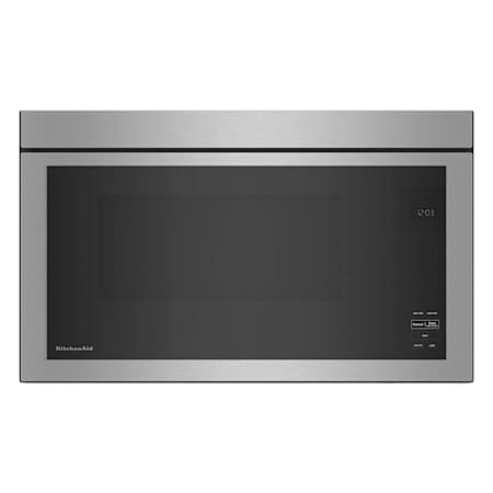 KitchenAid 30 Inch Wide 1.10 Cu. Ft. 1000 Watt Flush Built-In Microwave with 400 CFM Blower and Turntable-Free Design Stainless Steel