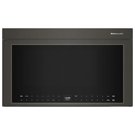 KitchenAid 30 Inch Wide 1.1 Cu. Ft. 950 Watt Over the Range Microwave with Air Fry and Bread Proof Mode Black Ore