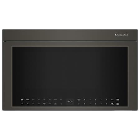 KitchenAid 30 Inch Wide 1.1 Cu. Ft. 1 Watt Over the Range Microwave with Air Fry and Broil Mode Black Ore