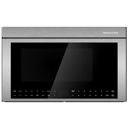 KitchenAid 30 Inch Wide 1.1 Cu. Ft. 950 Watt Fingerprint Resistant Over the Range Microwave with Air Fry Mode and Temperature Probe Stainless Steel with PrintShield