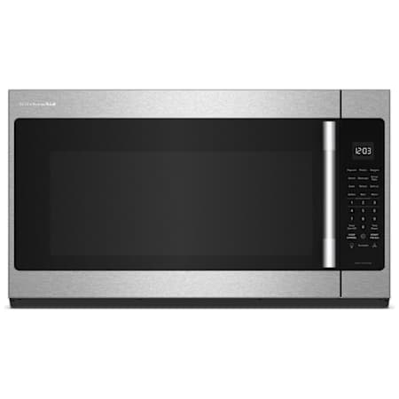 KitchenAid 30 Inch Wide 2.1 Cu. Ft. Fingerprint Resistant Over the Range Microwave with Express Start and Sensor Cooking Functions PrintShield Stainless