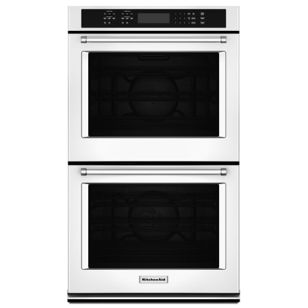 KitchenAid 30 Inch Wide Electric 10.0 Cu. Ft. Double Wall Oven with Even-Heat True Convection Upper and Lower Oven White