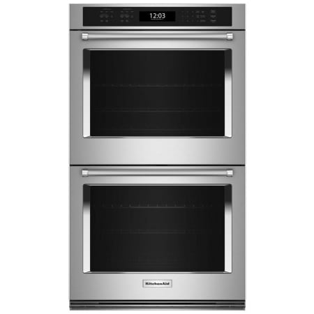 KitchenAid 30 Inch Wide 10 Cu. Ft. Fingerprint Resistant Electric Double Oven with Air Fry Stainless Steel with PrintShield