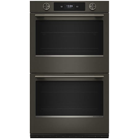 KitchenAid 30 Inch Wide 10 Cu. Ft. Electric Double Oven with Intelligent Cooking Camera Black Ore