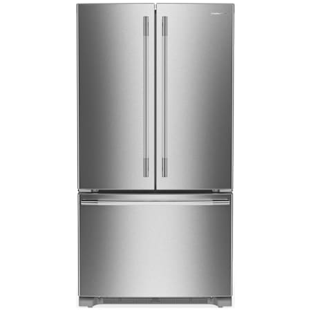 KitchenAid 36 Inch Wide 20 Cu. Ft. Energy Star Certified Fingerprint Resistant French Door Refrigerator with Max Cool and Crisper Bins PrintShield Stainless