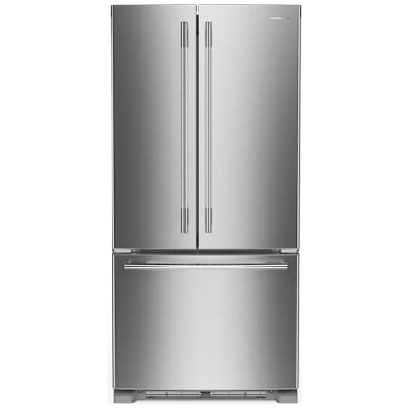 KitchenAid 33 Inch Wide 22 Cu. Ft. Fingerprint Resistant French Door Refrigerator with Max Cool and Preserva Cooling System PrintShield Stainless