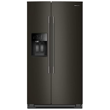 KitchenAid 36 Inch Wide 20.8 Cu. Ft. Energy Star Certified Side By Side Refrigerator with Max Cool and Max Freeze Black Ore