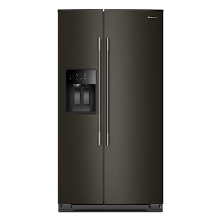 KitchenAid 36 Inch Wide 20.85 Cu. Ft. Energy Star Certified Side By Side Refrigerator with Max Freeze and Max Cool Black Ore