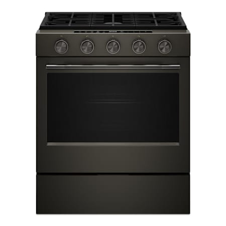 KitchenAid 30 Inch Wide 5 Cu. Ft. Free Standing, Slide In Gas Range with Air Roast and Proof Mode Black Ore