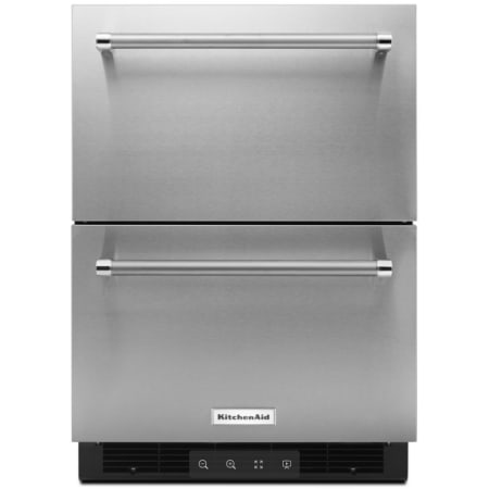 KitchenAid 24 Inch Wide 4.44 Cu. Ft. Energy Star Rated Double Drawer Refrigerator with Door Alarm Stainless Steel
