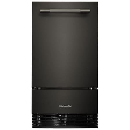 KitchenAid 18 Inch Wide 35 Lbs. Capacity Free Standing, Built-In Ice Maker with Max Ice and Self-Cleaning Cycle Black Ore