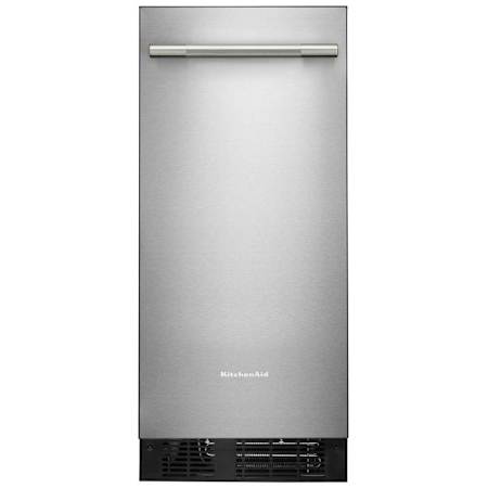 KitchenAid 15 Inch Wide 25 Lbs. Capacity Undercounter Ice Maker with Self Cleaning Cycle and Built-In Drain Pump PrintShield Stainless