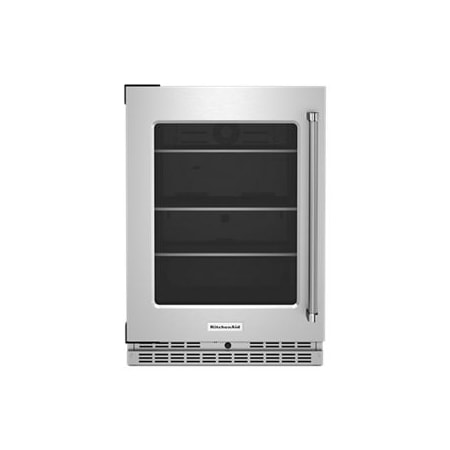KitchenAid 24 Inch Wide 5.2 Cu. Ft. Energy Star Rated Compact Refrigerator with Motion Activated LED Lighting Stainless Steel