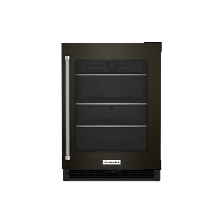 KitchenAid 24 Inch Wide 5.2 Cu. Ft. Energy Star Rated Compact Refrigerator with Motion Activated LED Lighting Black Stainless Steel with PrintShield