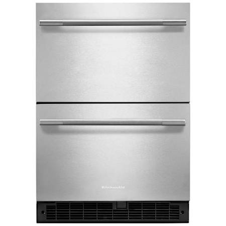 KitchenAid 24 Inch Wide 8.8 Cu. Ft. Refrigerator Drawer with Temperature Monitoring System and Door Alarm Black / Stainless Steel