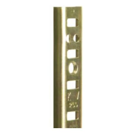Knape and Vogt 255 Series 96 Inch Long Single Slotted Track Shelf Standard Brass
