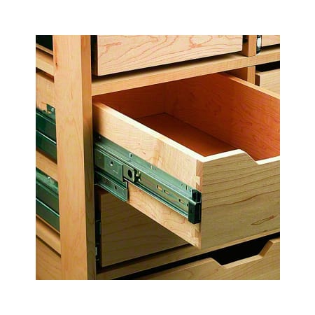 Knape and Vogt 8505 Series 30 Inch Over Travel Side Mount Ball Bearing Drawer Slides with 150 Pound Weight Capacity and Quick Disconnect - Pair Anochrome