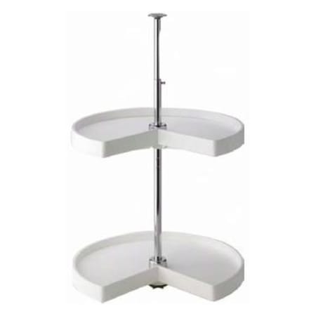Knape and Vogt 32 Inch Diameter 2-Tier Pie Cut Lazy Susan White