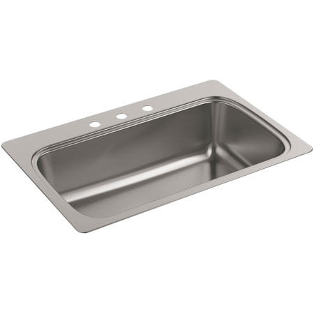 Kohler Verse 33" Single Basin Drop In Kitchen Sink With 3 Faucet Holes Stainless Steel