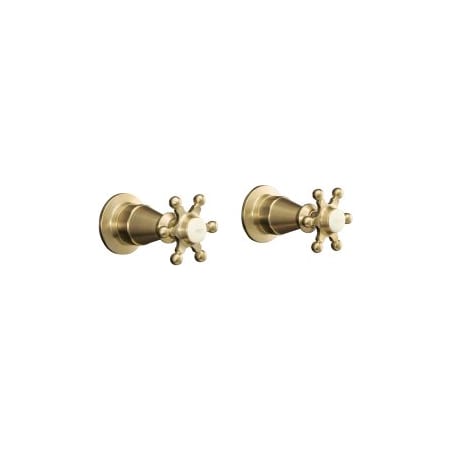 Kohler Antique Double Handle Valve Trim with Valve and Metal Cross Handles Brushed Bronze