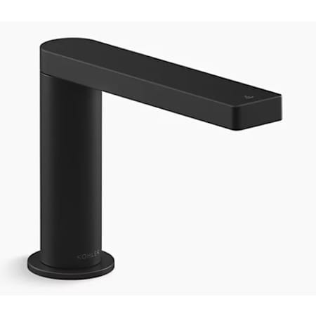 Kohler Composed 0.5 GPM Single Hole Touchless Bathroom Faucet with Grid Drain, Kinesis Sensor and Mixer, AC-Powered Matte Black