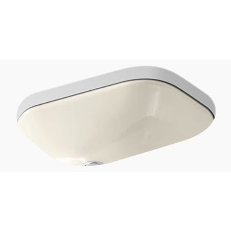 Kohler Tahoe 16" Cast Iron Undermount Bathroom Sink with Oversize 4" Centerset Faucet Hole Almond