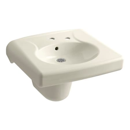 Kohler Brenham 14-3/8" Wall Mounted Bathroom Sink with 2 Holes Drilled and Overflow Almond