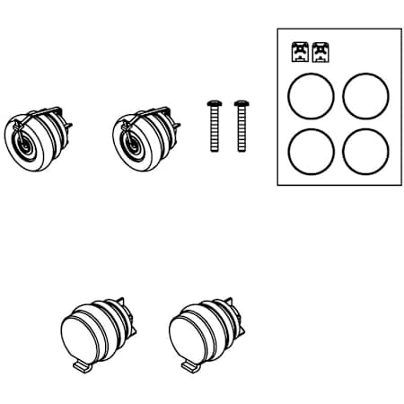 Kohler Levity Rollers & Plastic Kits Black
