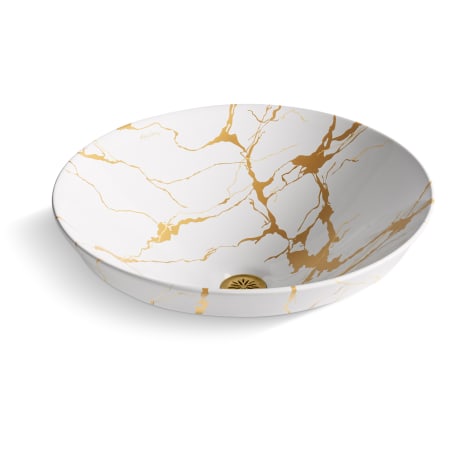 Kohler Aureus 16-3/4" Circular Fireclay Semi-Recessed Bathroom Sink White