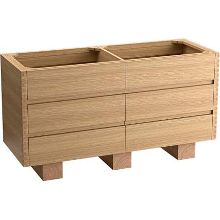 Kohler Landshapes by Daniel Arsham 61" Double Free Standing Vanity Cabinet Only - Less Vanity Top Stratified Oak