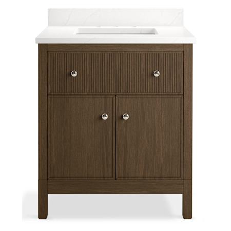 Kohler Malin by Studio McGee 32" Free Standing Vanity Set with Cabinet and Stone Composite Vanity Top Draper Oak