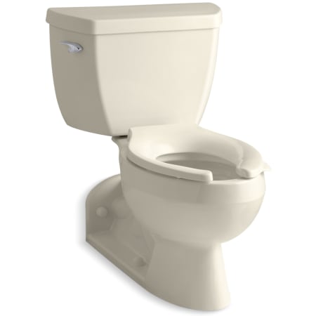 Kohler Pressure Lite Toilet with Elongated Bowl with Tank Cover Locks from the Barrington Series Almond
