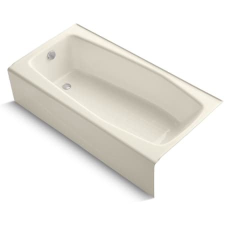Kohler Villager Collection 60" Three Wall Alcove Cast Iron Three Wall Alcove Soaking Bath Tub with Left Hand Drain Almond