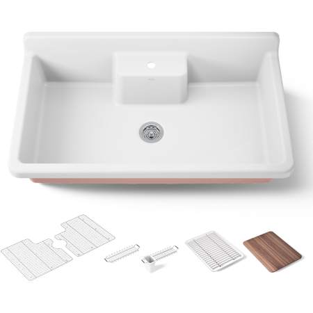 Kohler Farmstead 45" Drop In or Wall Mounted Single Basin Cast Iron Kitchen Sink 150th Peachblow