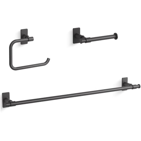 Kohler Castia by Studio McGee Bath Suite Accessory Package Featuring 24" Towel Bar, Tissue Holder, and Towel Ring Matte Black