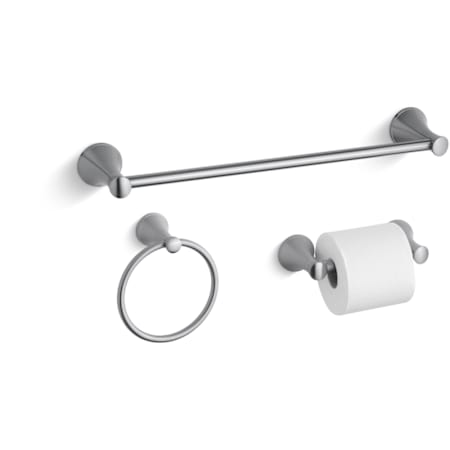 Kohler 18" Towel Bar, Towel Ring and Tissue Holder Brushed Chrome