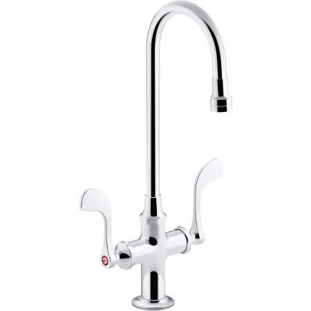 Kohler Triton Bowe 0.5 GPM Single Hole Bathroom Faucet with Vandal Resistant Aerator, Wristblade Handles, and Laminar Flow Polished Chrome