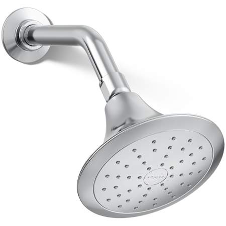 Kohler Forte 1.75 GPM Single Function Shower Head with MasterClean and Katalyst Air-Induction Spray Technology Polished Chrome